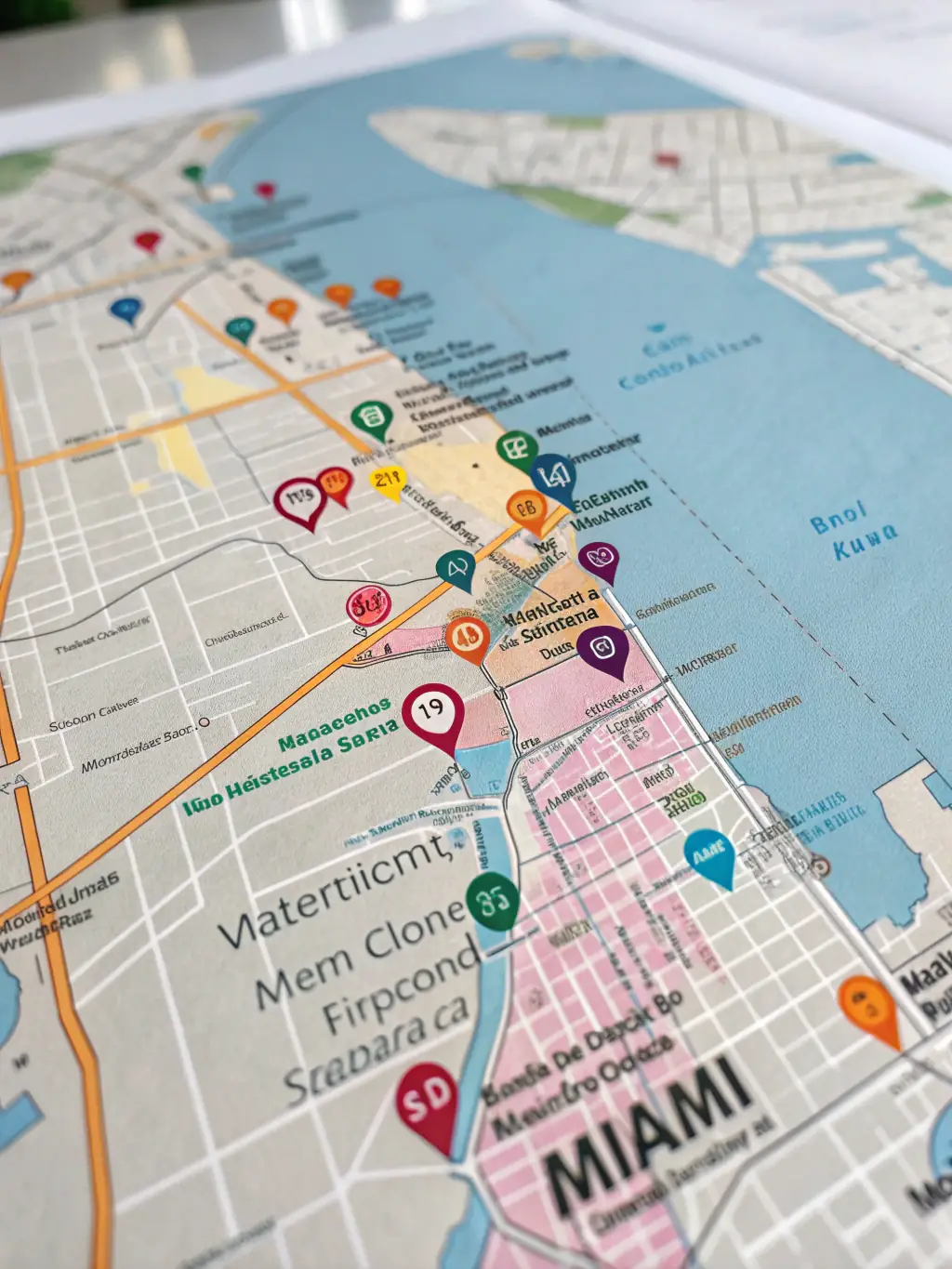 A detailed map of Hialeah with highlighted real estate market trends, illustrating Avy Holdings' expertise in local market analysis.